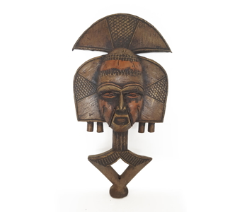 Decorative Kota Mask with Brass Detail - 3
